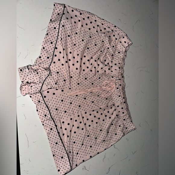 VICTORIA'S SECRET Modal Soft Short Pajama Set, Pink w Black Pok a dots  Size: L - Picture 3 of 6